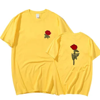 Poletje Visoko Kakovostnega Bombaža T-Shirt Ljudje So Strup Rose Print Majica s kratkimi rokavi Moški/ženske Hip Hop Kratek Rokav Smešno Tshirt Hipster
