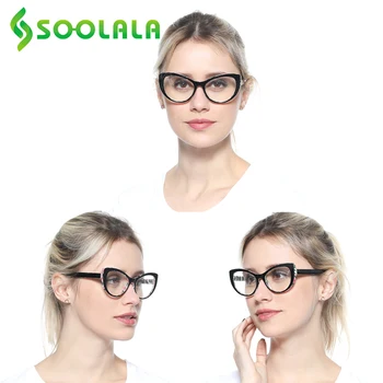 SOOLALA Mačka Oči Obravnavi Očala Ženske Moški Cvjetnim Natisne Recept Obravnavi Očala +0.5 0.75 1.0 1.25 1.5 za 4.0 Očala
