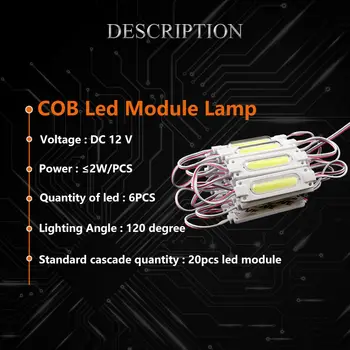 DHL 1000pcs/veliko injekcijo s objektiv COB LED modul vodotesna LED osvetlitvi ozadja za prijavo kanal pismo DC12V 2W IP