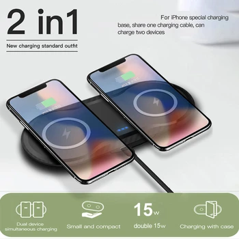 2 v 1 30W Qi Indukcijske Brezžični Polnilnik Za iPhone 12 11 XS XR X 8 Airpods Pro Samsung S20 S10E S9 Dvojno 15W Hitro Polnjenje Pad