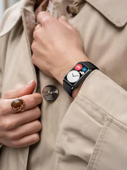 Usnje Pasu Za Huawei Watch FIT Traku smartwatch Pribor Pravega Usnja manšeta zapestnica Huawei Watch fit 2020 Trak