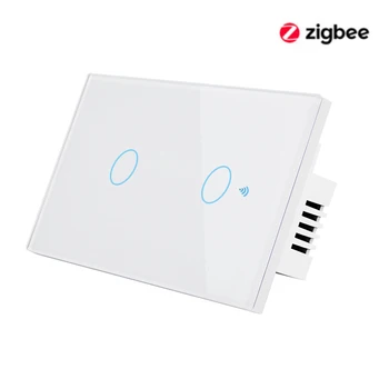 Zigbee smart touch stikalo omrežna povezava Tuya APP nadzora ni nevtralna žice 1\2\3gang AC110V 220V steno senzor za svetlobo stikalo