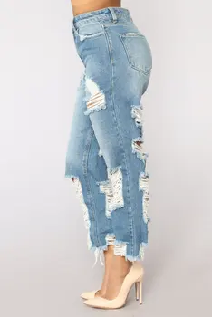 Nov big hole kavbojke ženske jeans