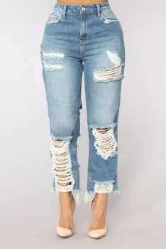 Nov big hole kavbojke ženske jeans