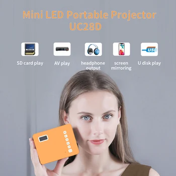 HD Mini UC28D 16.7 M Prenosni Video Projektor za Domači Kino Kino Urad Supplie Podporo Mobilephone Film Igra Proyector