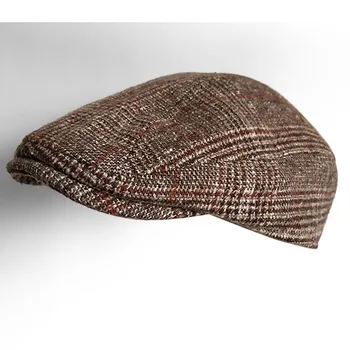 Newsboy raca je jezik v jeseni in pozimi Kariran Baretka v velikosti in velikosti 65 cm, velika kapa, tople jeseni in pozimi