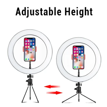 Fotografija LED Selfie Obroč Svetlobe 26 cm/16 cm Zatemniti 10palčni Kamero USB Telefon Studio Obroč za Svetilko Z Stativi Za Ličila Video v Živo