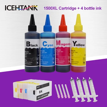 ICEHTANK ZGO-1500XL Kartuša + 4×100 ml Steklenica za Združljive s Črnilom Za Canon ZGO 1500 MAXIFY MB2050 MB2150 MB2350 MB2750 Tiskalniki