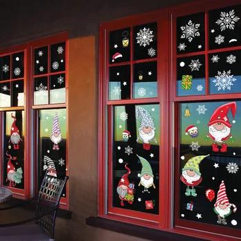 Božična Risanka Nalepke Božič Elektrostatično Nalepke Vrata Nalepke Za Steno Vesel Božič Dekor Za Dom 2020 Srečno Novo Leto
