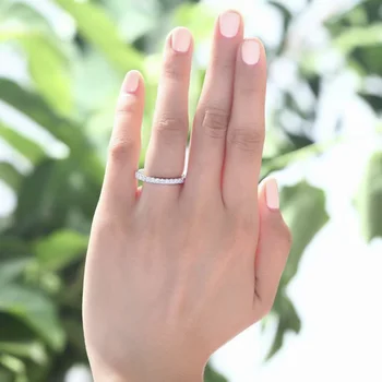Solitaire 925 Sterling Srebro ovalne Simulirani Diamond Prst Obroči za Ženske Preprosto Utrla kamen Poroko Tanek Obroč iz Nakit