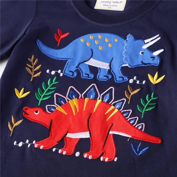 Skoki Metrov Dolg Rokav Živali T srajce za Jesen Pomlad Otroci T srajce Bombaž Dinozavri Otroška Oblačila Vrhovi