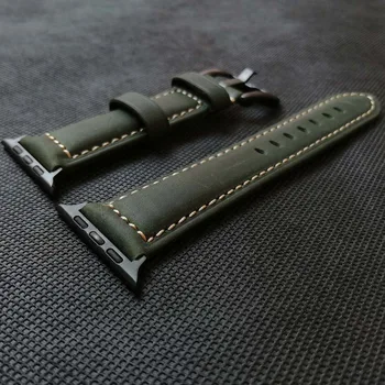 Nori Konj Usnje Watchband za Apple Watch 5/4 44 mm 40 mm Serije 3/2/1 Zapestnica 42 mm 38 mm, Trak za iwatch Band Watch Trak