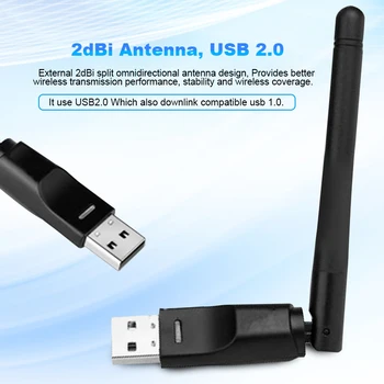 USB WiFi Antena Adapter MT7601 150Mbps Wifi Adapter za Brezžično Omrežno Kartico Wifi Sprejemnik za Namizje Laptop Padec Ladijskega prometa
