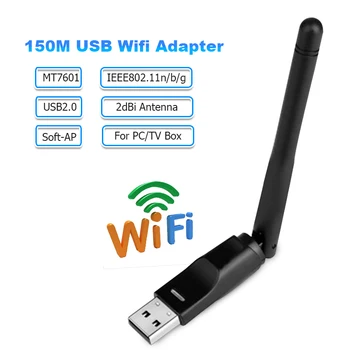 USB WiFi Antena Adapter MT7601 150Mbps Wifi Adapter za Brezžično Omrežno Kartico Wifi Sprejemnik za Namizje Laptop Padec Ladijskega prometa