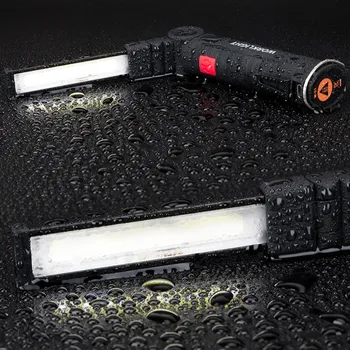 COB LED delovna Inšpekcija Svetlobe 5 načini USB Polnilna Svetilka Magnetni KAVELJ za Obešanje svetilke svetilke Zgrajena v Baterija