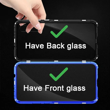 Dvojno Stransko Steklo Magnetno Ohišje Za Samsung Galaxy A71 A51 A70 A50 A31 M31 A11 A30 A7 A41 A40 M21 A10 A8 A9 2018 Zaščito Pokrova