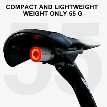 Smart Kolo Kolo Zadnje Luči Auto Start/Stop Zavoro, Zaznavanje Svetlobe IPx6 vodoodporna LED Svetilka Kolesarske Opreme,