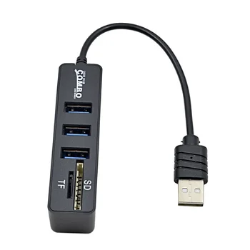 Twobro Micro USB Hub 2.0 Combo TF SD Card Reader, Vse V Enem High Speed USB Razdelilnik vmesnik USB 2.0 Hub Za PC, Laptop, Prenosnik