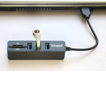 Twobro Micro USB Hub 2.0 Combo TF SD Card Reader, Vse V Enem High Speed USB Razdelilnik vmesnik USB 2.0 Hub Za PC, Laptop, Prenosnik