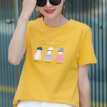 Moda 2019 nove ženske okoli vratu slim bombaža T-shirt