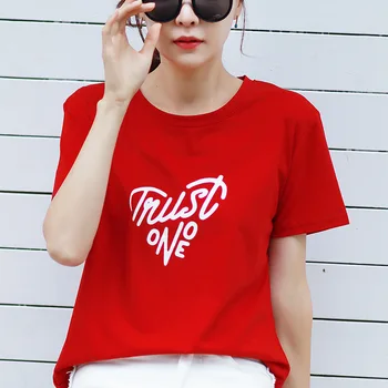 Moda 2019 nove ženske okoli vratu slim bombaža T-shirt