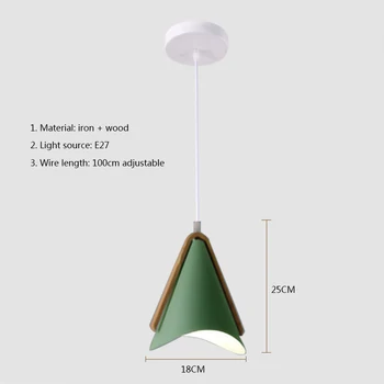Nordijska Ustvarjalnost Preprostost E27 LED lestenec svetilka moderne železa in lesa v zaprtih prostorih spalnica študija dnevni sobi visi luç