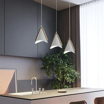 Nordijska Ustvarjalnost Preprostost E27 LED lestenec svetilka moderne železa in lesa v zaprtih prostorih spalnica študija dnevni sobi visi luç