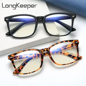 LongKeeper 2021 Moda Anti Modra Svetloba Očala Moških Retro Kvadratnih Gaming Računalnik Očala Ženske Črna Jasno, Leče Očala