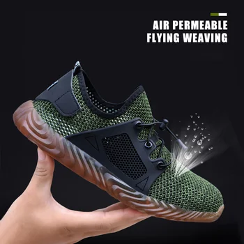 2020 novo neuničljiv varnost cevlji moški in ženske jekla glavo dihanje varnostne škornje anti-punkcija športni čevlji zračen čevelj