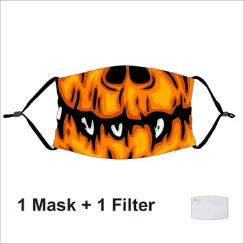 Moda Smešno Masko Za Obraz Pad Onesnaževanja Oglje, Filtri Za Večkratno Uporabo Stroj Halloween Party Tiskanja Grimace Strašno Usta Pokrov