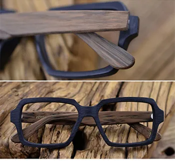 HDCRAFTER Vintage/Retro Očala okvirji Lesa Moški Ženske Prevelik Recept Optični Okvirji za Očala Očala Očala