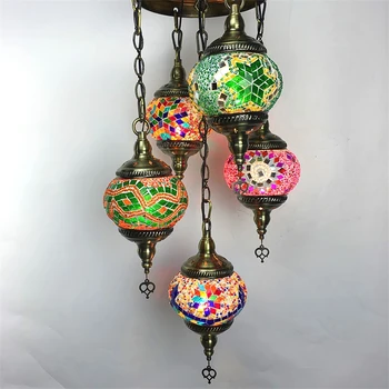 Bohemia turški maroški obesek svetlobe ročno mozaik, vitraž Koridor Stairwell cafe, restavracija viseče luči lučka