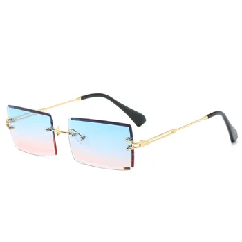 Rimless Kvadratnih sončna Očala Ženske Gradient Barvo Očal Moških Kovinski Očala brez okvirjev Ženski UV400
