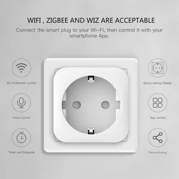 WiFi Smart Wireless Plug EU Adapter za Daljinsko Glasovni Nadzor Power Energy Monitor Vtičnico Timer Stojalo Za Alexa googlova Domača stran