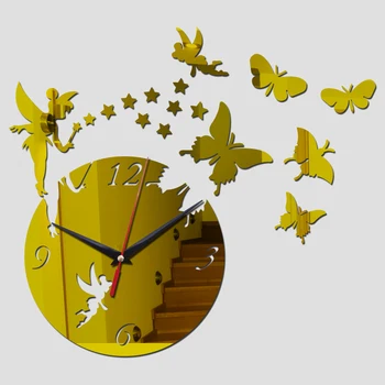 Vroče prodaje Akril Ogledalo Stenske Ure Ure Quartz uro Horloge Reloj De Pared Sodobno Oblikovanje stenske nalepke Dnevna Soba še Vedno Življenje