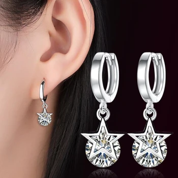 NEHZY 925 sterling srebrni nakit ženska Razkošje petih opozoril star kubičnih cirkonij blagovne znamke tassel uho sponke moda preprost retro