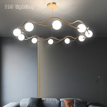 Novo G9 LED Krog Lestenec, Dnevna Soba, Restavracija Spalnica Visi luç Belega Stekla Kabel Nastavljiv Home Art Okras