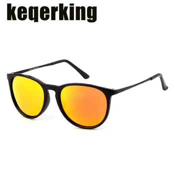 Blagovno znamko Design Classic Polarizirana sončna Očala Moški Letnik Ženske Vožnje Krog Okvir sončna Očala Moški Buljiti UV400 Gafas De Sol