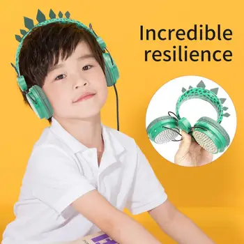 Srčkan Otroci Jurassic Dinozaver Slušalke 3.5 mm Slušalke Otrok Slušalke Z Okrasnimi Ušesa Za Fante In Dekleta