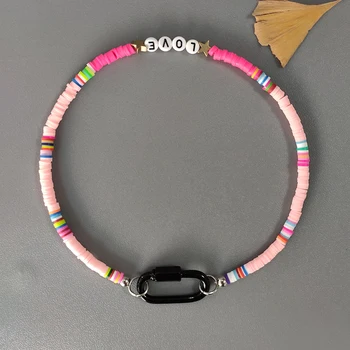 ženske bohemia ogrlico, obesek iz plemenitega jekla barvne spirala sponke novost trend silikonski choker 2020 poletje plaža nakit