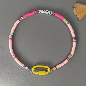 ženske bohemia ogrlico, obesek iz plemenitega jekla barvne spirala sponke novost trend silikonski choker 2020 poletje plaža nakit