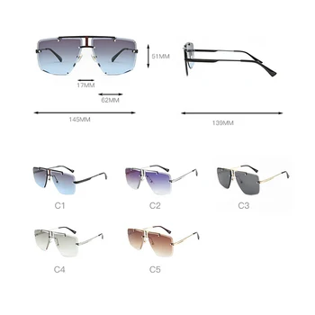 2020 Nova Blagovna Znamka Modnih Sončna Očala Rimless Ženske Očala Za Sonce Modro M Kovinski Okvir Luksuzni Design Moških Odtenki Oculos De Sol Feminino
