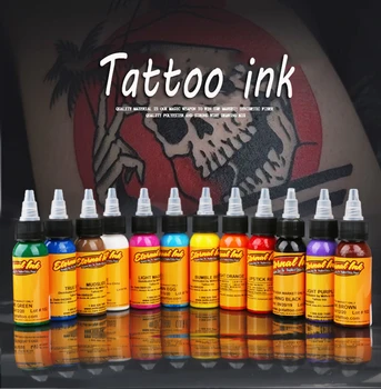 Tatoo ink-50Pcs barve večno tatoo črnilo Nastavitev Trajna barva za tattoo barve telesa preveč črnila