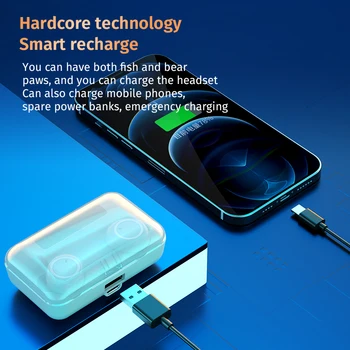 Brezžične Slušalke TWS 5.1 Bluetooth Slušalke 2800mah mobilne moč v ušesni Čepi HD Slušalke Brezžična Mini Slušalka Stereo Bas