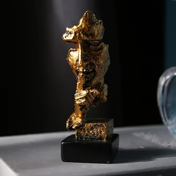 Ročno Mini Figurice Smolo Kiparstvo Molk Je Zlato Dekoracijo Doma Miniaturne Figurice Mislec Model Artware Namizje Decors