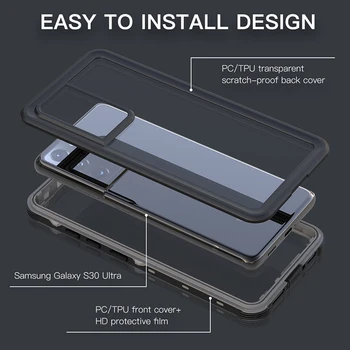 Počisti Celotno Telo, Zaprti Primeru Telefon Na Samsung S21 Ultra S21 Luksuzni IP68 Vodotesen Podvodno Ohišje za Samsung S21 Plus Zajema