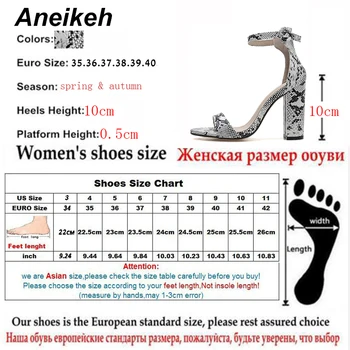 Aneikeh 2020 Sandale, ki Modne Serpentine Ženske Sandale Visokih Petah Open toe Gleženj Trak Sponke Traku Čevlji Velikost 35-40 Črpalke