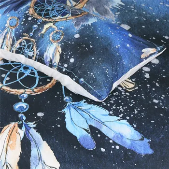 BeddingOutlet Dreamcatcher Prevleke Modre barve Galaxy Dekorativni Vzglavnik Bohemian Blazino Kritje Odraslih Plešast Orel Posteljnina 2pcs