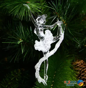 Božični okraski, okna okraski, okrašena sneg in led učinek scene 15 CM akril ballet dekle