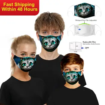 Zawaland Srčkan Risanka Masko Proti Onesnaževanju Maske Stroj Tkanine Usta Masko Pokrov s 2 Filtri